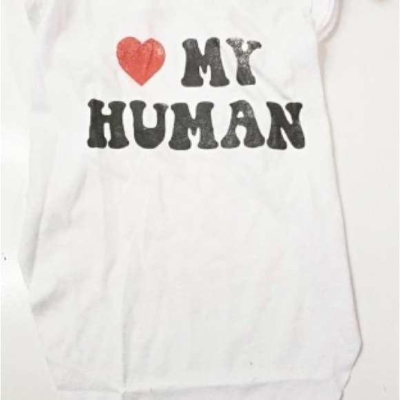 Grayson Pup NWT Small “Heart My Human" White Crew Dog tee valentine’s - Picture 3 of 11